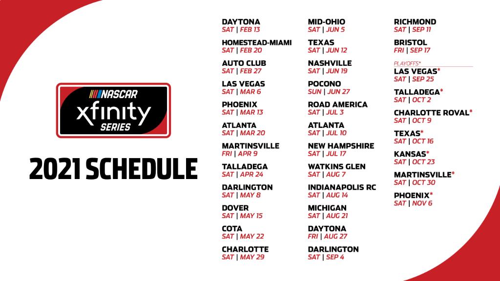 NASCAR releases Xfinity Series 2021 schedule – BGMSportsTrax